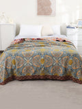 6 Layer Cotton Floral Jacquard Dual-side Throw Blanket