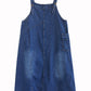 Women Summer Casual Washed Spliced Denim Overall Dress