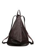 Vintage Genuine Leather Solid Soft Flod Bucket Backpack