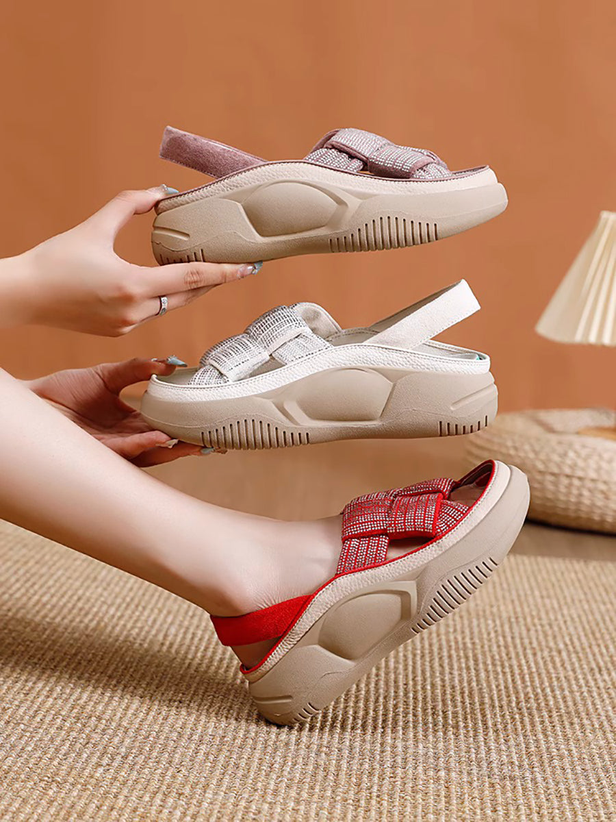 Women Summer Weaving Peep-toe Outdoor Platform Shoes
