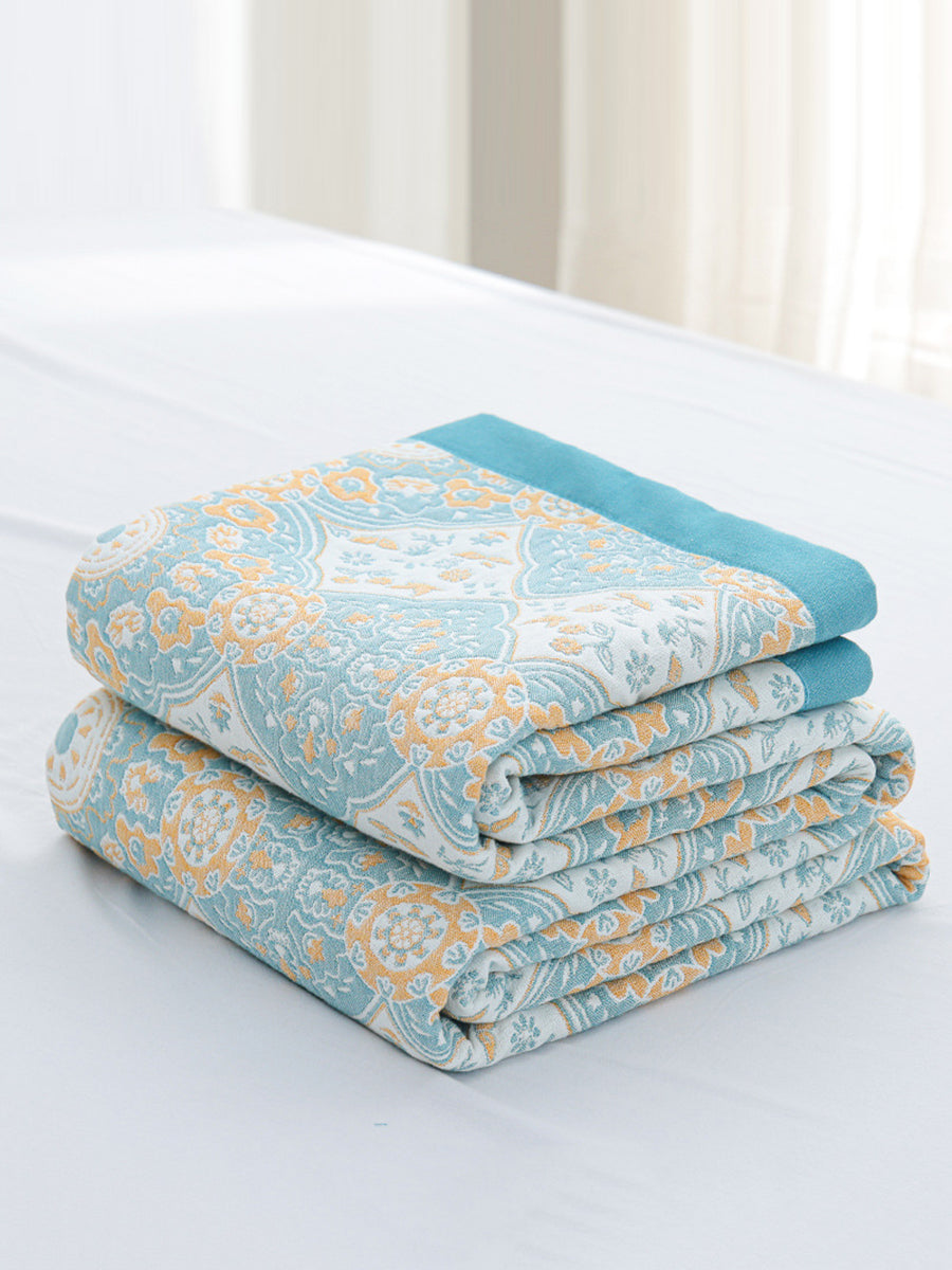 6 Layer Cotton Jacquard Sofa Bed Throw Blanket