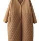 Women Casual Spliced Solid V-Neck Long Coat