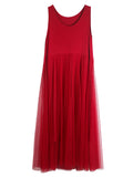 Women Casual Solid Summer Lace Spliced Vest Dress