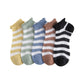 5 chaussettes décontractées en dentelle losange à rayures pour femmes