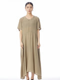 Women Summer Casual Loose Solid Irregular Hem Dress