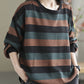 Women Striped Commuter Loose Vintage Sweater