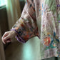 Women Summer Vintage Floral Button Loose Linen Shirt