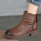 Women Retro Genuine Leather Fleece-lined Boots