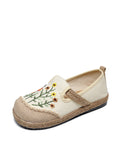 Women Summer Floral Embroidery Spliced Shoes