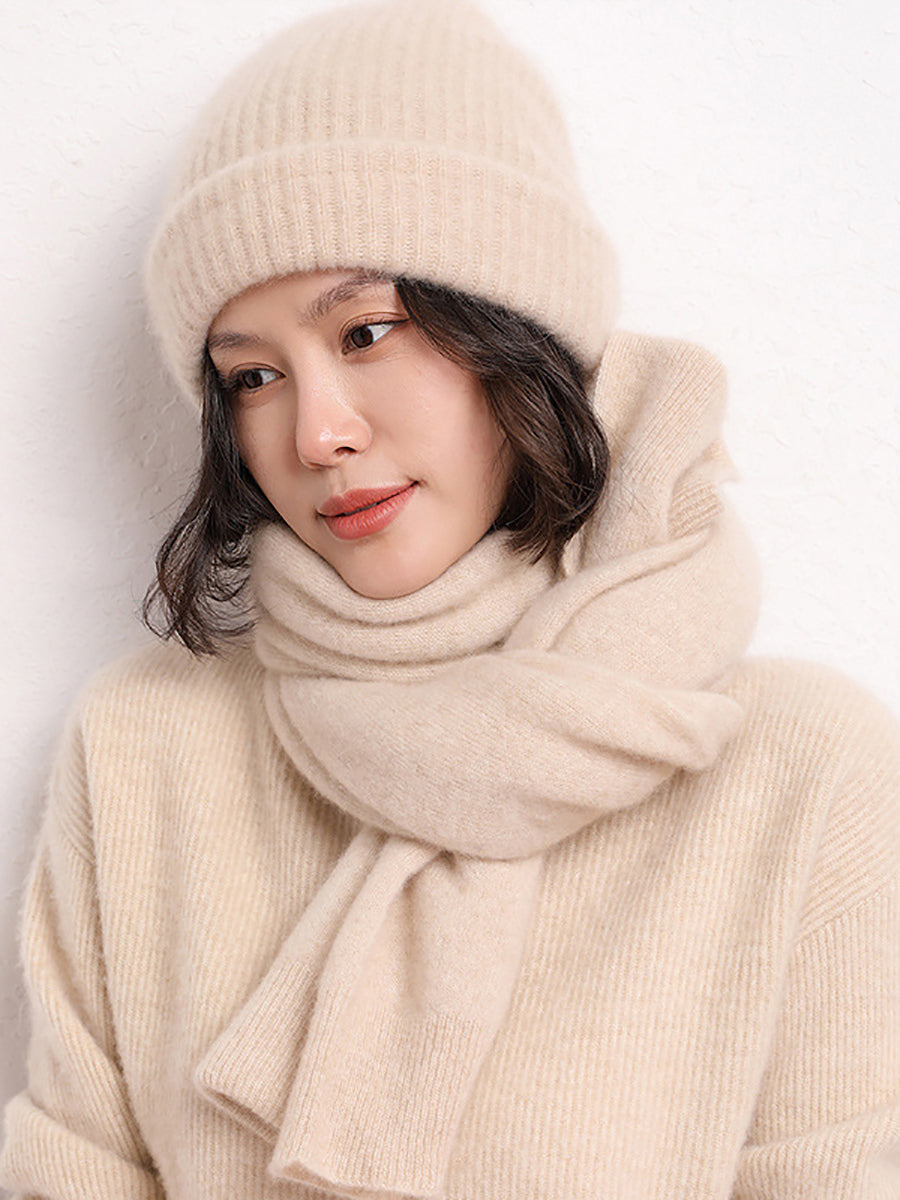 Women Solid Casual Cashmere Warm Hat