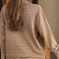 Women Casual Stripe Winter Turtleneck Sweatshirt