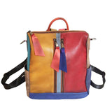 Women multicolor leather backpack
