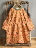 Women Vintage Floral Handmade Frog Split Hem Dress