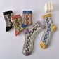 5 Pairs Women Casual Floral Jacquard Spliced Socks
