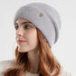 Women Winter Plush Solid Knitted  Hat