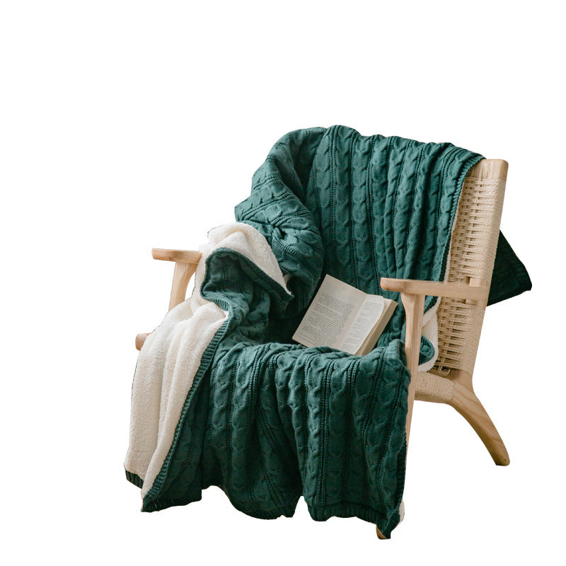 Winter Solid Thicken Geometric Sofa Throw Blanket