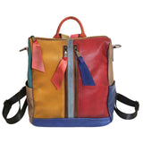 Women multicolor leather backpack