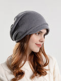 Women Winter Short Brim Knitted Pile Hat