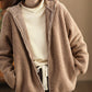 Veste à capuche en polaire berbère unie pour femme, décontractée, hiver