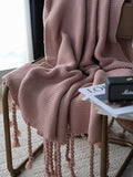 Pure Color Nordic Style Queen Bedcover Sofa Blanket