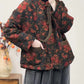 Women Ethnic Floral Slant-Closure Padded Coat