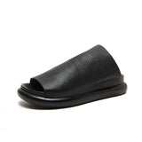 Women Casual Solid Leather Soft Outdoor Slippers