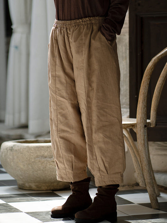Pantalon sarouel rembourré ample de couleur Pure pour femme, hiver