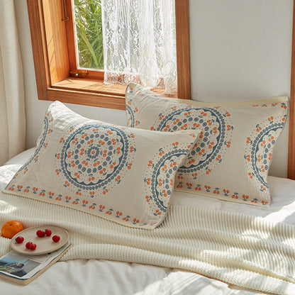 Taie d'oreiller de canapé 100% coton, 2 pièces, style bohémien, motif Floral, respirant, respirant 