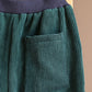 Women Vintage Corduroy Wool Liner Solid Pocket Pants