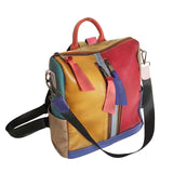 Women multicolor leather backpack