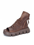 Women Fashion Genuine Leather Peep-toe Shoes