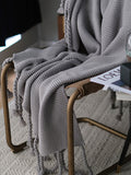 Pure Color Nordic Style Queen Bedcover Sofa Blanket
