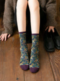 5 Pairs Winter Women Thick Retro Socks