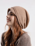 Women Winter Short Brim Knitted Pile Hat