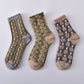 5 Pairs Women Autumn Vintage Flower Jacquard Socks