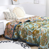 Summer Pure 100% Cotton  Throw Quilt Blanket
