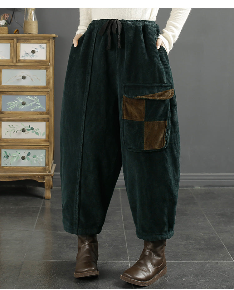 Women Winter Fleece-lined Harem Pants
