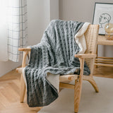 Winter Solid Thicken Geometric Sofa Throw Blanket