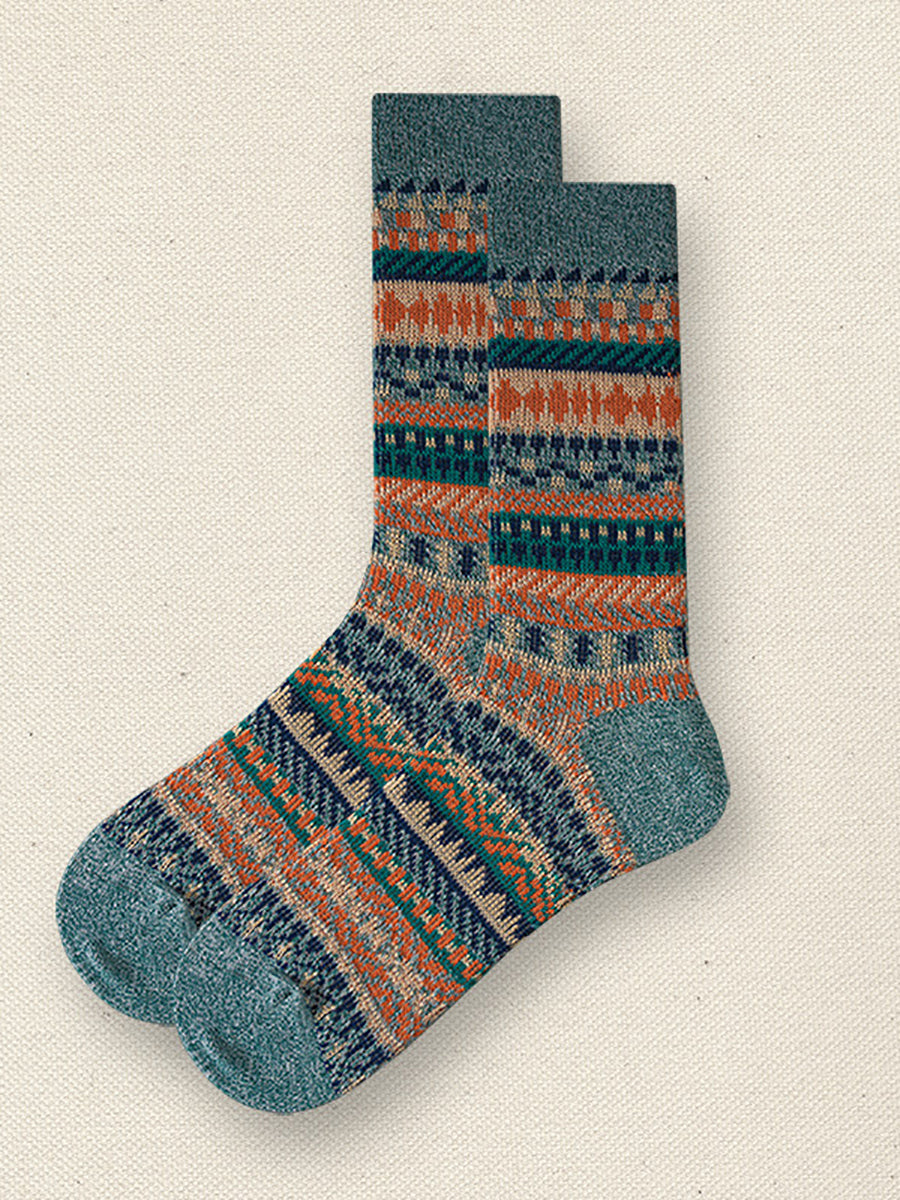 5 Pairs Couple Vintage Winter Long Cotton Socks