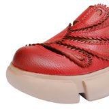 Women Artsy Genuine Leather Hollow Out Slippers