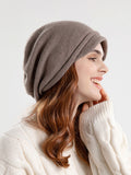 Women Winter Short Brim Knitted Pile Hat