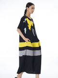 Women Summer Casual Stripe Print  Loose Dress