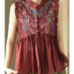 Women Vintage Embroidery Frog Agaric Lace Sleeveless Shirt