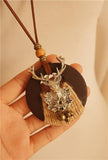 Vintage Christmas Elk Bell Necklace