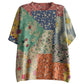 T-shirt d'été imprimé à coutures tricotées 100 % coton