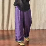 100% Linen Women Summer Pure Color Straight Pants