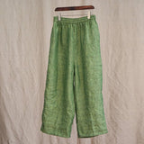 100% Linen Women Summer Pure Color Straight Pants