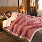 Winter Solid Polyester Sofa Throw Blanket
