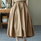 Women Summer Casual Solid Stitching Pocket Loose Skirt