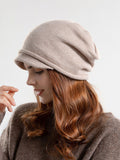 Women Winter Short Brim Knitted Pile Hat
